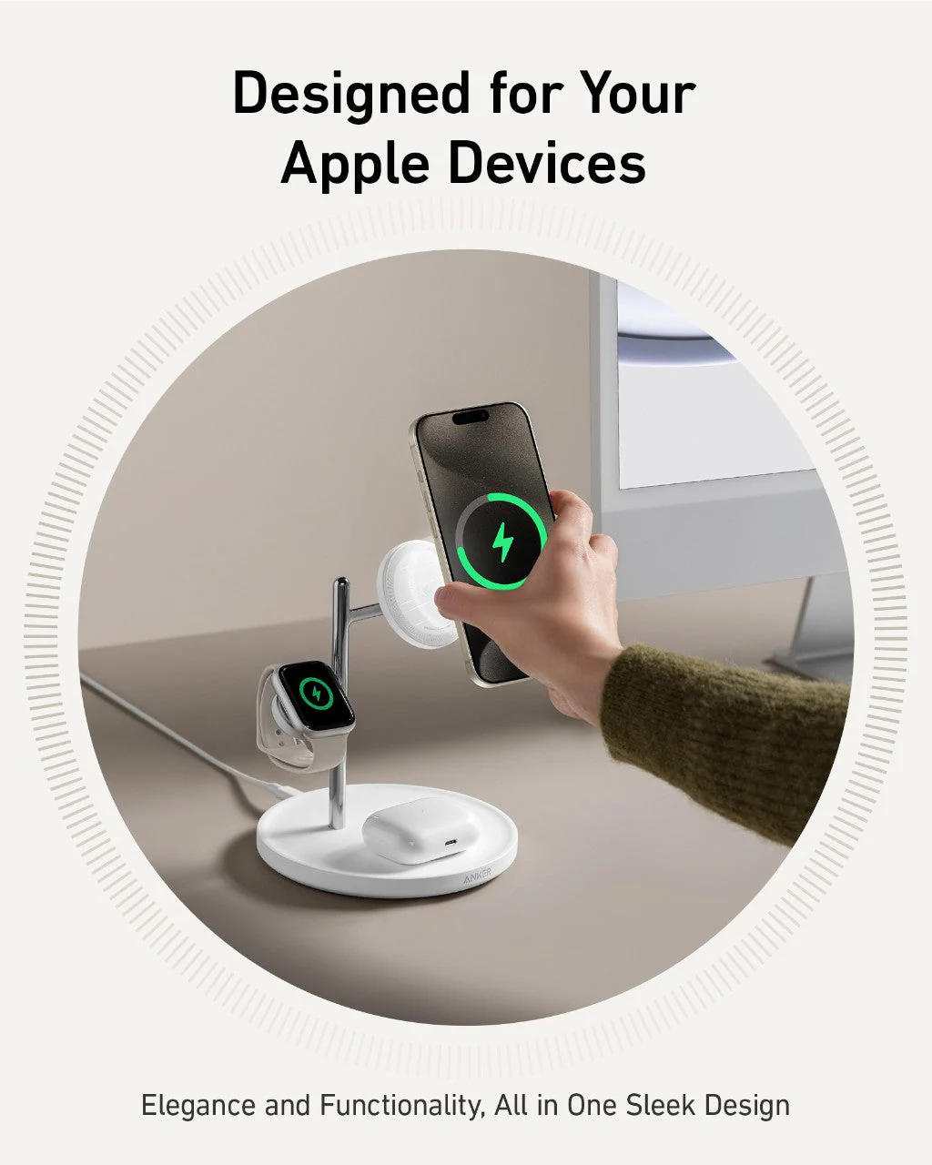 Anker MagGo 3-in-1 MagSafe Wireless Charging Station Qi2 15W - Image 8