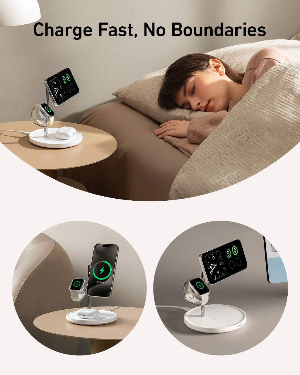 Anker MagGo 3-in-1 MagSafe Wireless Charging Station Qi2 15W - Image 6