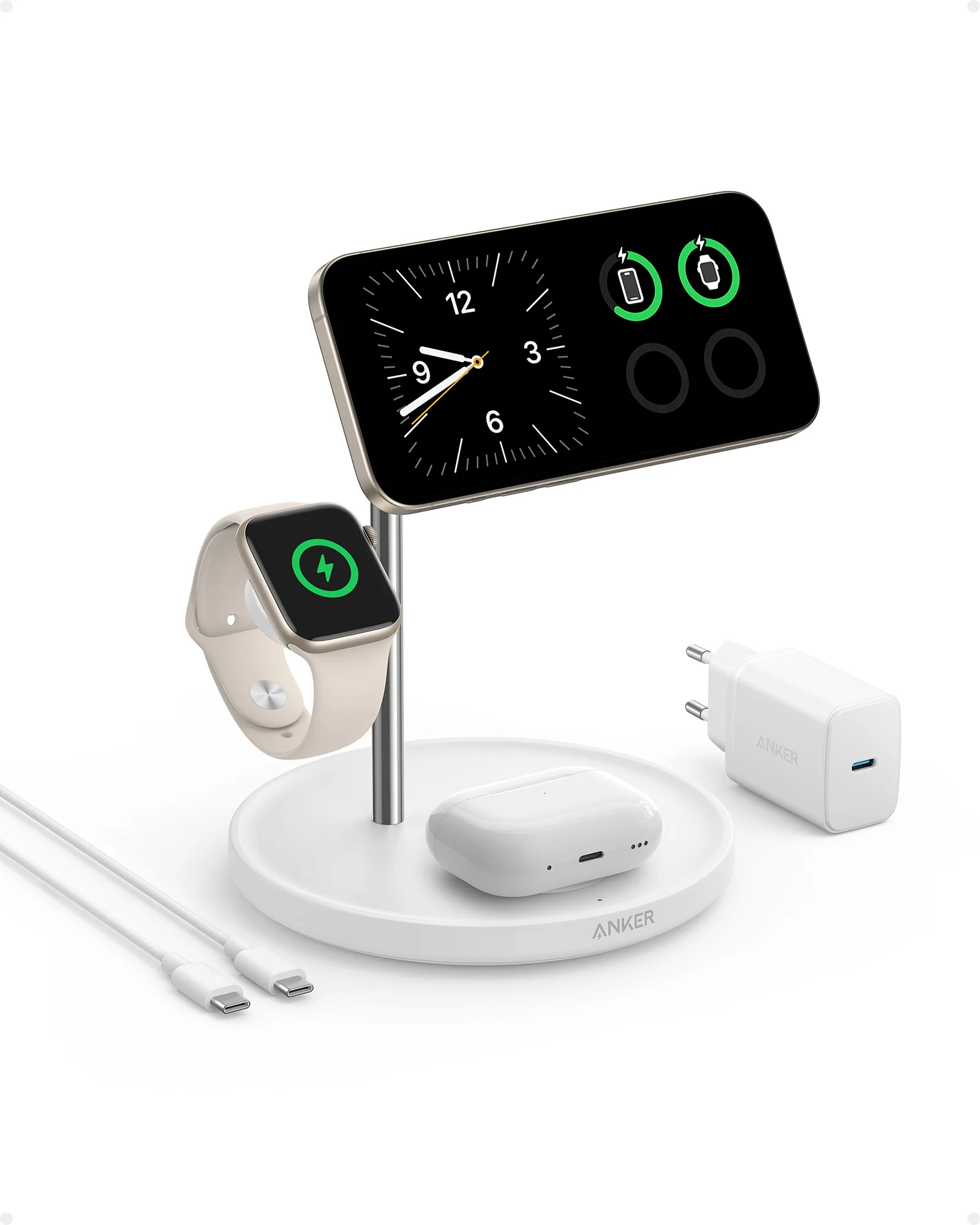 Anker MagGo 3-in-1 MagSafe Wireless Charging Station Qi2 15W - Image 3
