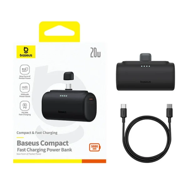 OS-Baseus Compact Fast Charging Power Bank Type-C Edition 5000mAh 20W - Image 2