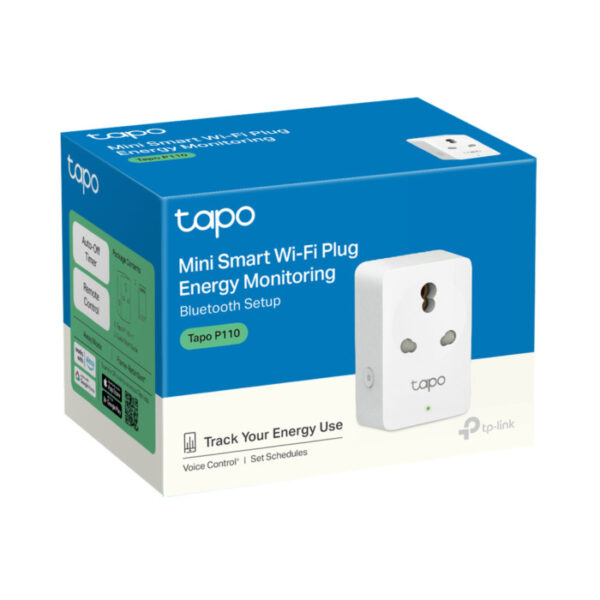 TP-Link Tapo P110 Mini Smart Wi-Fi Plug with Energy Monitoring (16A, 2.4GHz Wi-Fi, Voice Control, Scheduling) - Image 2