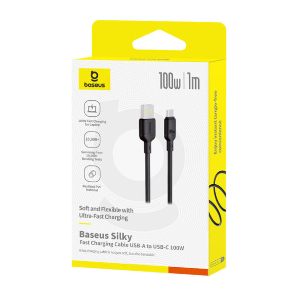 Baseus Silky Series Fast Charging Cable USB to Type-C 100W 1m - Image 2