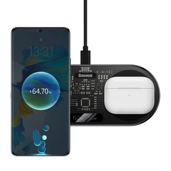 Baseus Digital LED Display 2-in-1 Wireless Charger 20W - Image 6