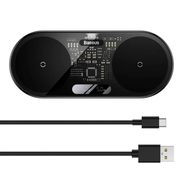Baseus Digital LED Display 2-in-1 Wireless Charger 20W - Image 7