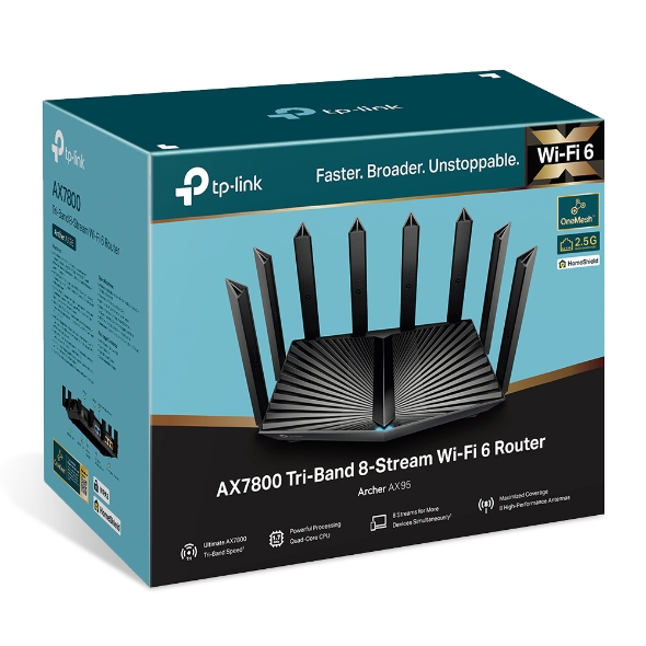 TP-Link Archer AX95 AX7800 Tri-Band Wi-Fi 6 Router - Image 6