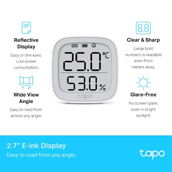 TP-Link Tapo T315 – Smart Temp & Humidity Monitor with E-Ink Display - Image 3