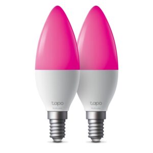 Tapo L430C (2-Pack) Smart Wi-Fi Candle Light Bulbs – Multicolor, E14 Base