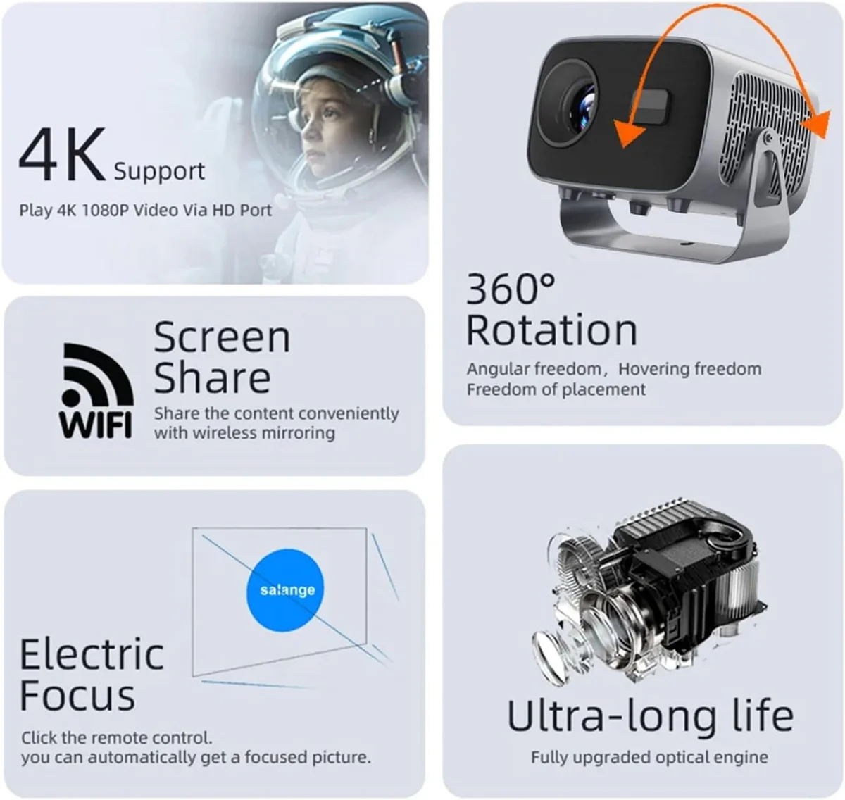 A10 Plus Android Smart Mini Projector 4K - Image 6