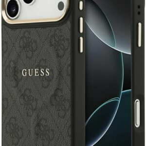 GUESS MagSafe 4G PU Leather Case Gold Frame