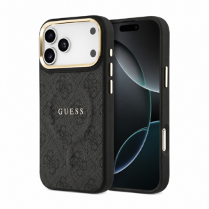 GUESS MagSafe 4G PU Leather Case Gold Frame